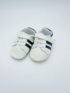 Sporty White Baby Leather Flat Shoes