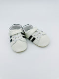 Sporty White Baby Leather Flat Shoes