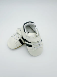 Sporty White Baby Leather Flat Shoes
