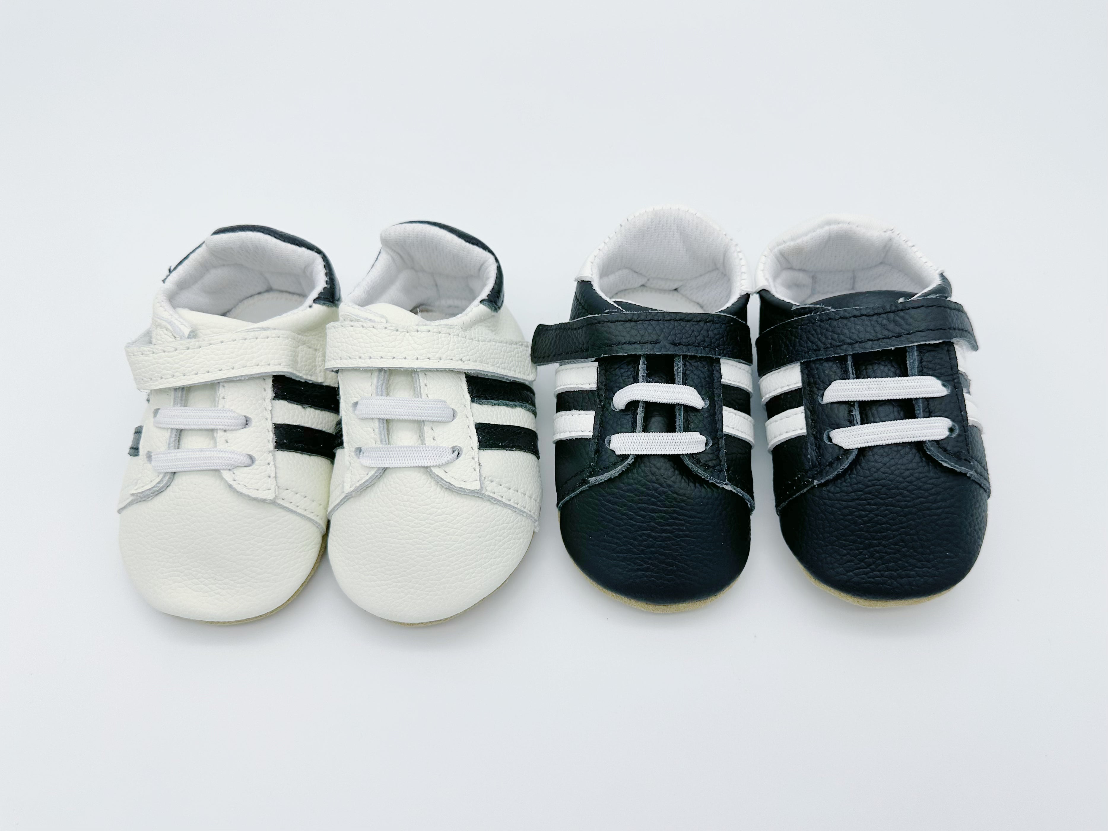 Sporty Black Baby Leather Flat Shoes