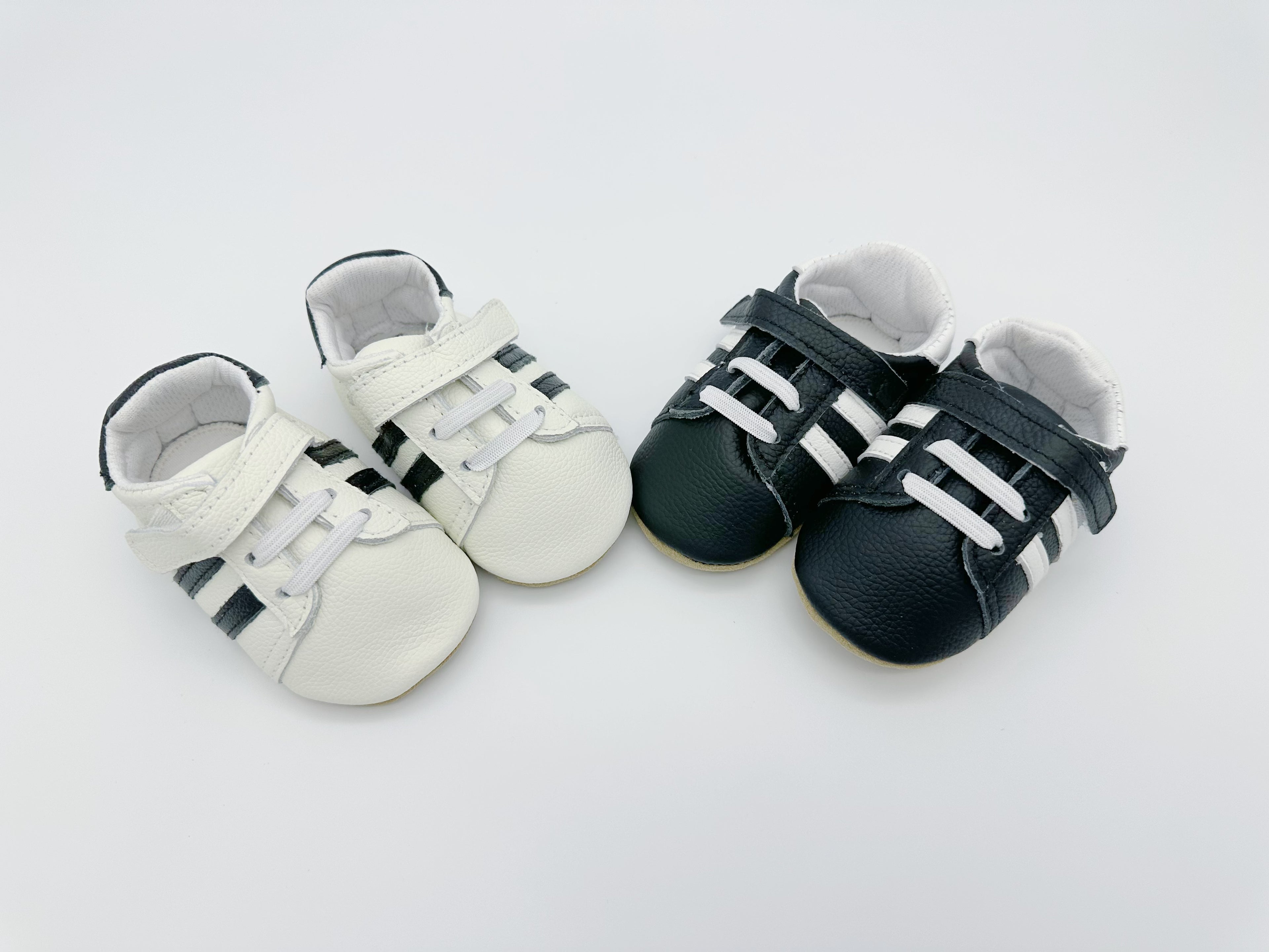 Sporty Black Baby Leather Flat Shoes