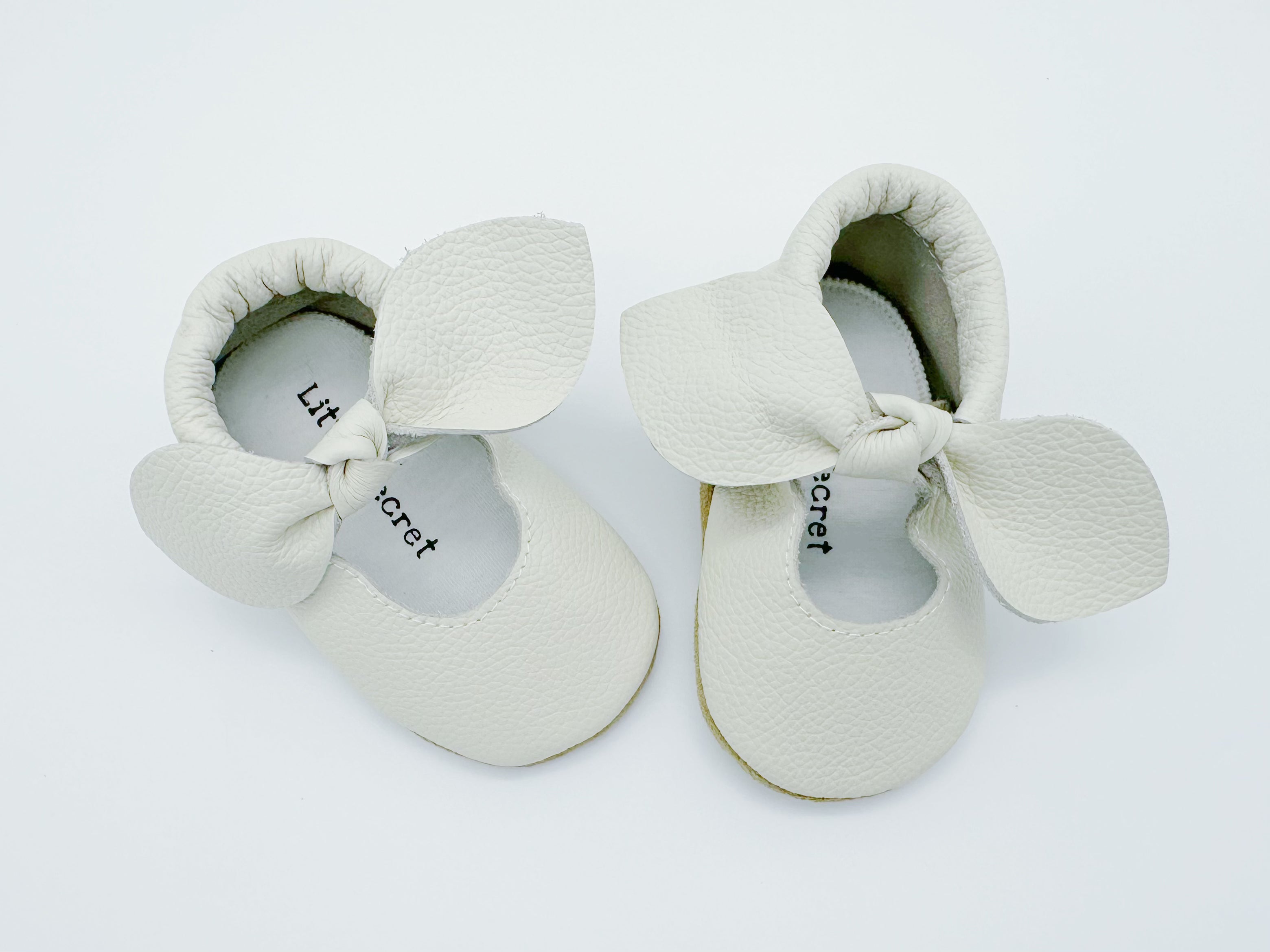 Bow White Baby Leather Flat Shoes